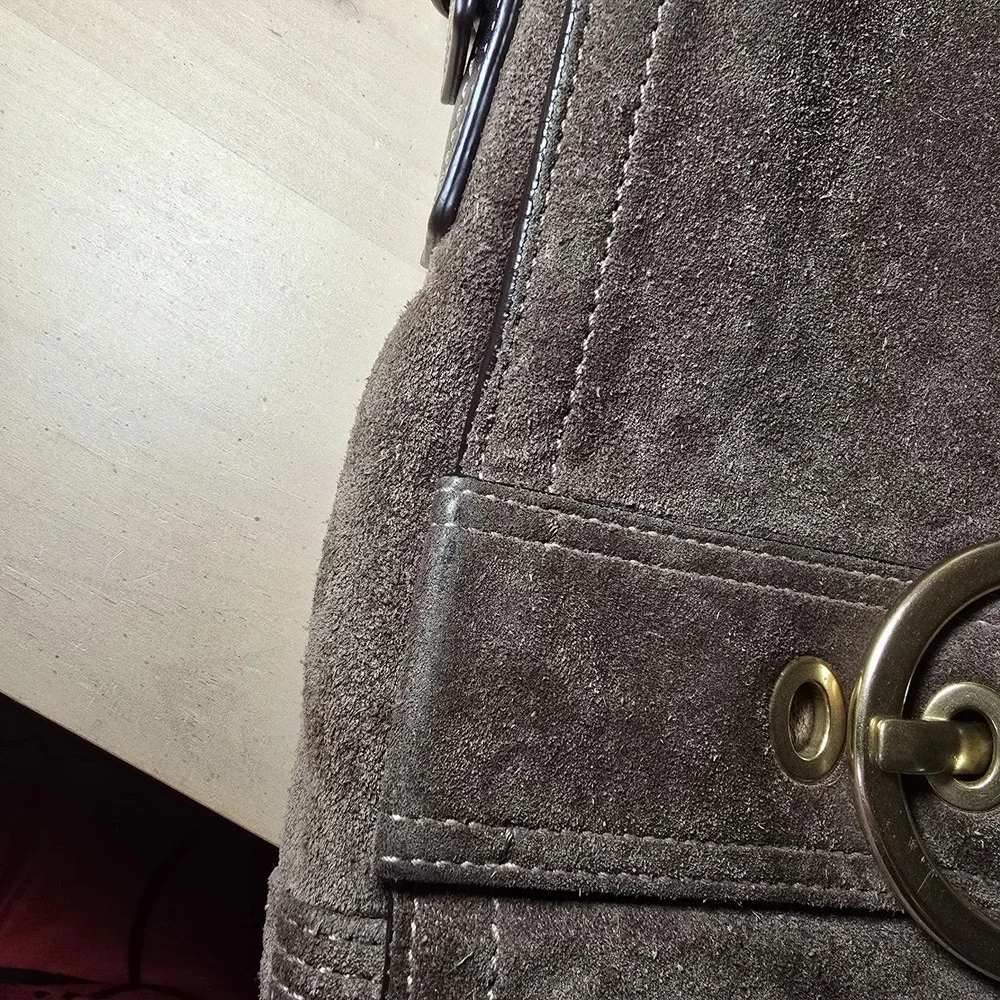 Coach Y2k Soho Messenger Flap Brown Suede‎ Leather Shoulder Bag Purse Vtg Buckle